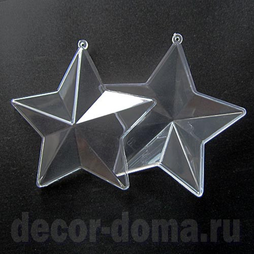 Звезда с гранями, фигурка из прозрачного пластика, 10 см Звезда с гранями, фигурка из прозрачного пластика, 10 см