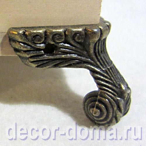 Ножки металлические угловые Ампир, 4 шт., для шкатулок Ножки металлические угловые Ампир, 4 шт., для шкатулок