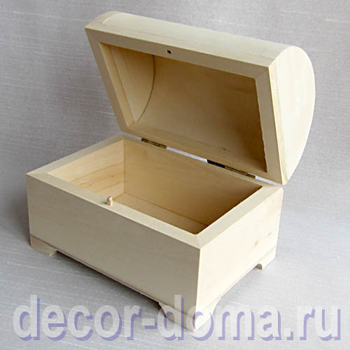 Сундучок из массива липы с высокой крышкой, 17,5 см, заготовка из дерева