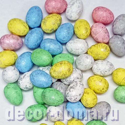 Яйца с серебром, 2,5 см, ассорти, 50 шт., пасхальный декор Яйца с серебром, 2,5 см, ассорти, 50 шт., пасхальный декор