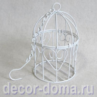 Клетка для птички, с цепочкой, 8х13 см, белая Клетка для птички, с цепочкой, 8х13 см, белая