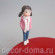Девочка с хвостиками, куколка миниатюрная, 4 см, белый шарф Девочка с хвостиками, куколка миниатюрная, 4 см, белый шарф