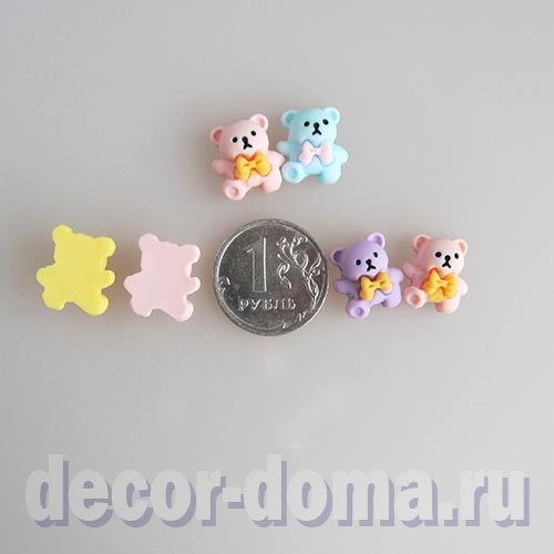 Мишки микро, с бантиками, 1,4 см, 2 шт. Мишки микро, с бантиками, 1,4 см, 2 шт.