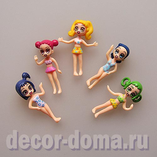Куколки в купальниках, 4,5 см, 5 шт. Куколки в купальниках, 4,5 см, 5 шт.