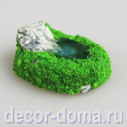 Заросшее озерцо, миниатюра, 3,5х5 см