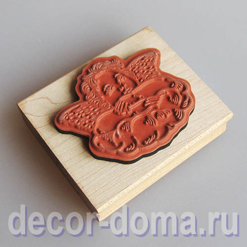 Штамп резиновый, Stamperia, с деревянной основой, 7,5х6 см, Ангел