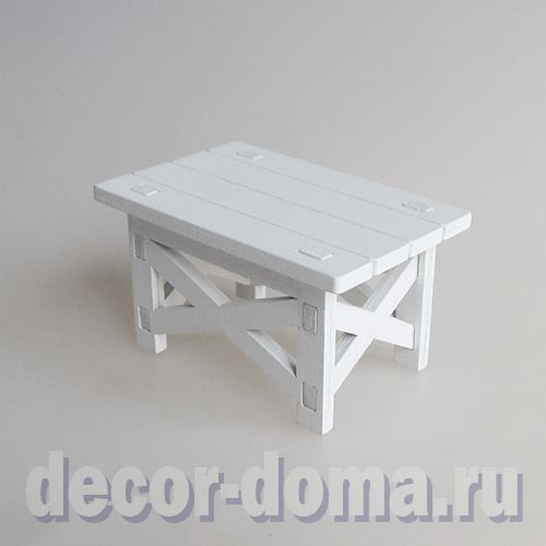 Мебель садовая, миниатюрная, декоративная, столик и стулья, 10 см, цвет белый Мебель садовая, миниатюрная, декоративная, столик и стулья, 10 см, цвет белый