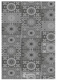 Бумага Decopatch, 632, Цветы из точек черно-белые
