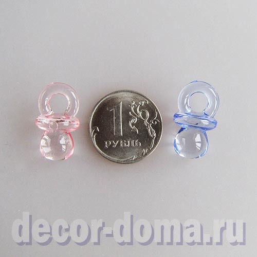 Пустышка, 2 см, цвет прозрачно-голубой Пустышка, 2 см, цвет прозрачно-голубой