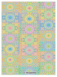 Бумага Decopatch, 633, Цветы из точек неоновые