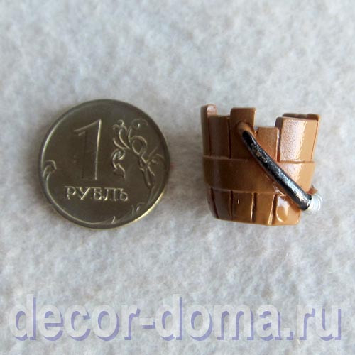 Ведёрко старинное с водой микро, 1,5 см