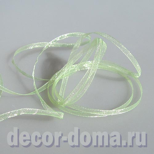 Ленточка капроновая, 3 мм, цвет 117, салатовый светлый Ленточка капроновая, 3 мм, цвет 117, салатовый светлый