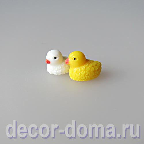 Цыплята микро, 1,5 см, пара, белый и жёлтый Цыплята микро, 1,5 см, пара, белый и жёлтый