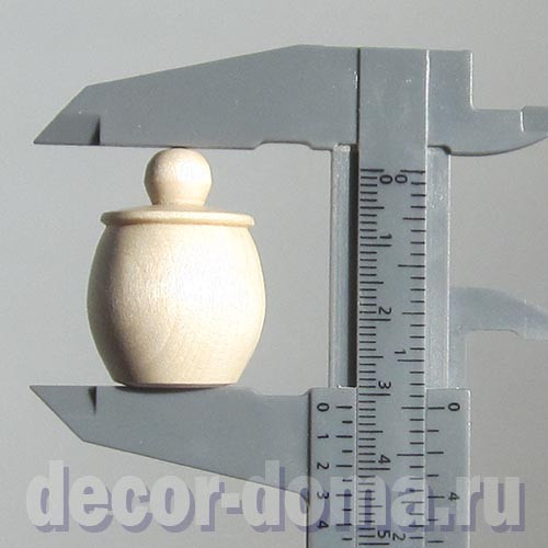 Горшочек, 3,2 см, посуда миниатюрная деревянная
