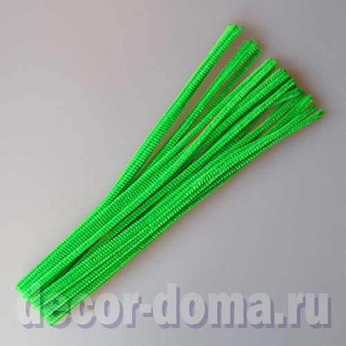 Синель-проволока 6 мм, 30 см, 30 шт., цвет ярко-зеленый