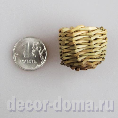 Корзинка без ручки, плетёное ведро мини, 2,5 см Корзинка без ручки, плетёное ведро мини, 2,5 см