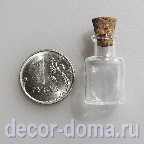 Флакончики мини, стеклянные, с пробкой, 14х25 мм, 3 шт., квадратные Флакончики мини, стеклянные, с пробкой, 14х25 мм, 3 шт., квадратные