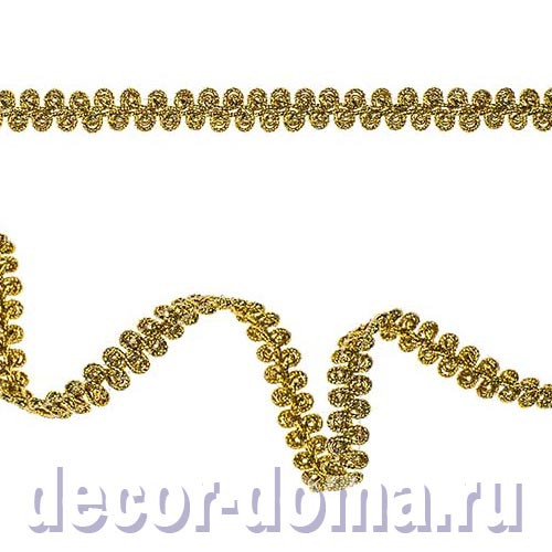 Вьюнчик, тесьма, 1 см, цвет золото с люрексом, 1 м