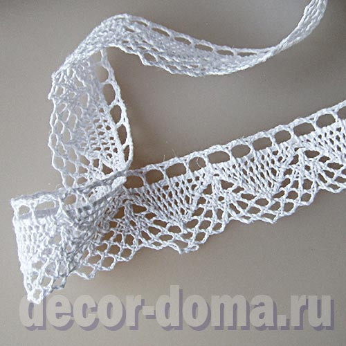 Кружево Кантри, 35 мм, цвет белый, 1 м