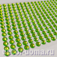 Стразы клеевые, 6 мм, полоски, салатовые, 504 шт.