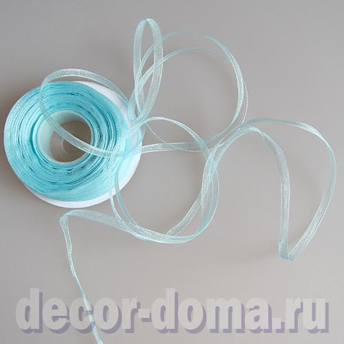 Ленточка капроновая, 3 мм, цвет 064, голубой лазурный