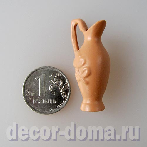 Кувшин изящный, кукольная миниатюра, 4 см Кувшин изящный, кукольная миниатюра, 4 см