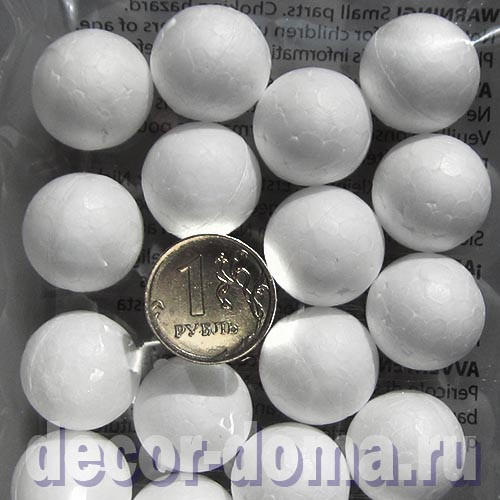 Шарики из пенопласта, 2 см, 20 шт. Шарики из пенопласта, 2 см, 20 шт.