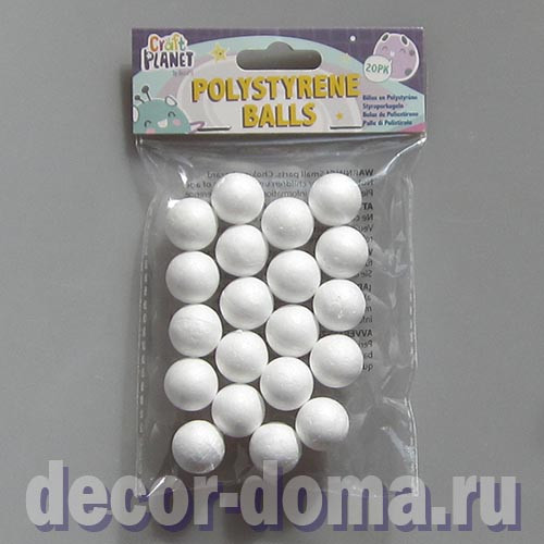 Шарики из пенопласта, 2 см, 20 шт. Шарики из пенопласта, 2 см, 20 шт.