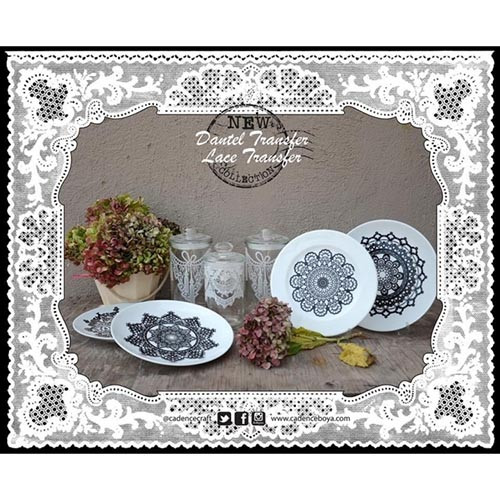 Трансфер Cadence, 25х35 см, серия Lace, №14, кружево и веточки