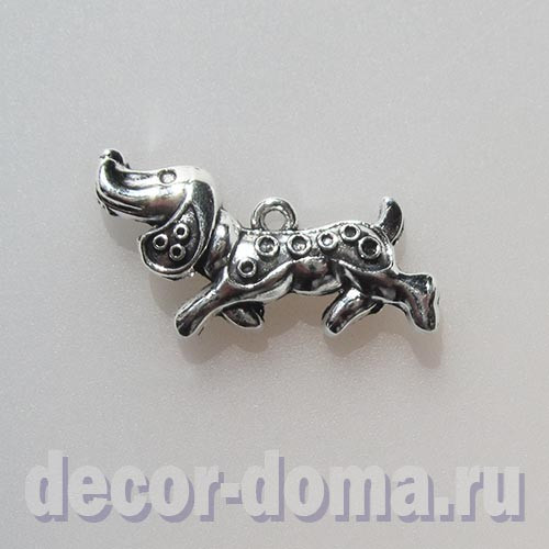 Собака такса, подвеска металлическая, 3 см Собака такса, подвеска металлическая, 3 см