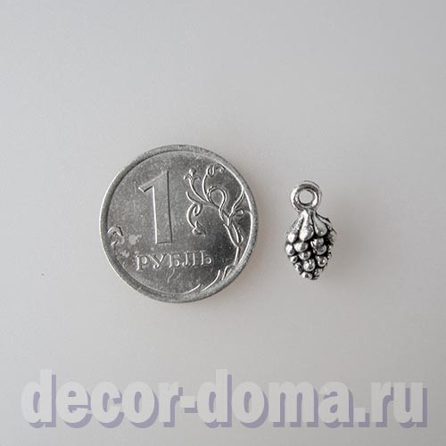 Шишка, подвеска металлическая, 1,3 см, цвет серебро, 3 шт. Шишка, подвеска металлическая, 1,3 см, цвет серебро, 3 шт.