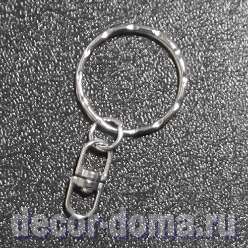 Кольцо с карабином, 2,5 см, цвет никель