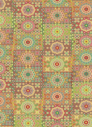 Бумага Decopatch, 609, Узор из кружков салатово-коричневый
