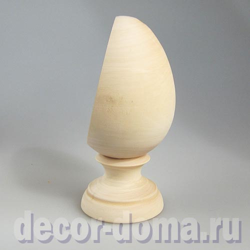 Яйцо деревянное, со срезом-медальоном, на подставке, 14 см Яйцо деревянное, со срезом-медальоном, на подставке, 14 см