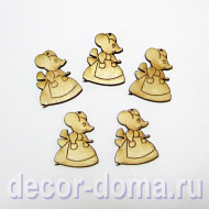 Мышки-хозяюшки, 3,5 см, фигурки из тонкой фанеры, 5 шт.