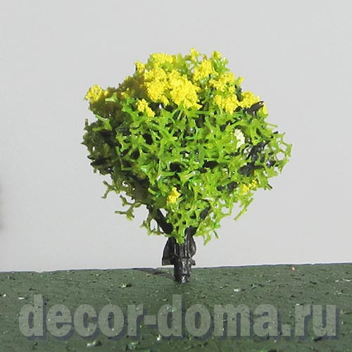 Куст цветущий, растение миниатюрное, 4 см, цвет жёлтый Куст цветущий, растение миниатюрное, 4 см, цвет жёлтый