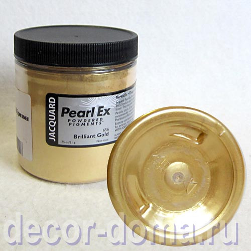 Пудра декоративная (пигмент) Pearl Ex 656, цвет золото бриллиантовое, банка 113 г