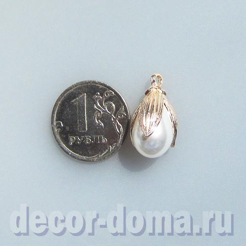 Жемчужина в золоте, подвеска, 2 см