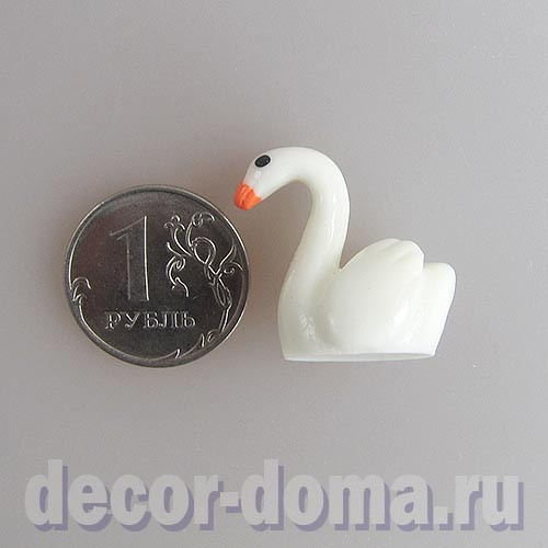 Лебедь белый, фигурка миниатюрная, 2,5 см