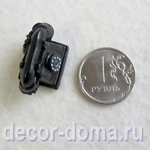 Телефон старинный микро, 2,5 см Телефон старинный микро, 2,5 см