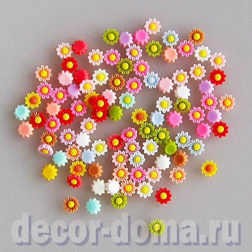 Цветочки микро, 6 мм, георгины, 100 шт. Цветочки микро, 6 мм, георгины, 100 шт.