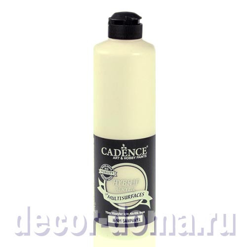 Краска акриловая гибридная Cadence Hybrid Acrylic, 500 мл, цвет 101, шампань Краска акриловая гибридная Cadence Hybrid Acrylic, 500 мл, цвет 101, шампань