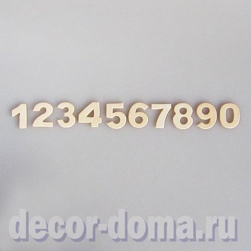 Набор цифр из шпона, 2,5 см, от 0 до 9 Набор цифр из шпона, 2,5 см, от 0 до 9